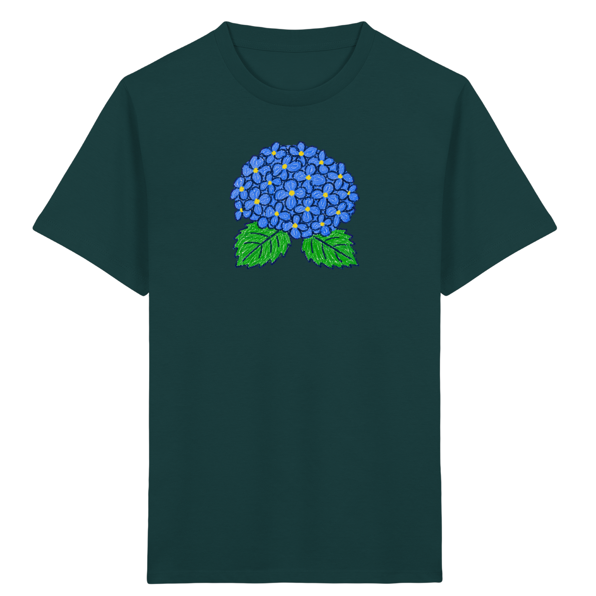 Kritzel Hortensie Kinder Shirt - Kinder Bio T-Shirt