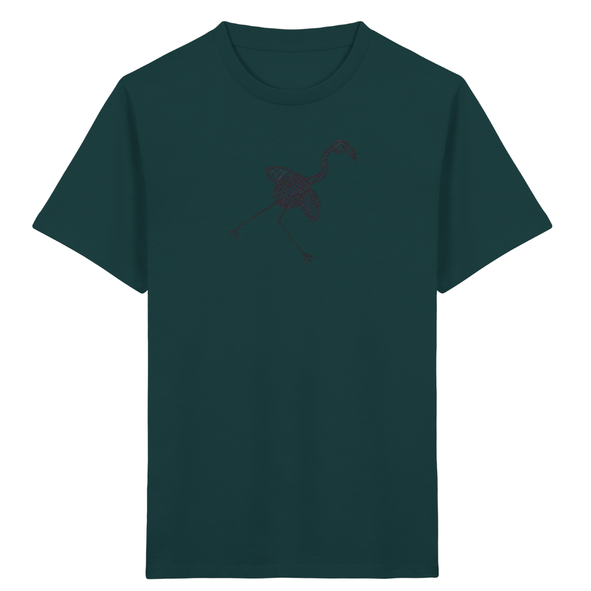 Flamingo von oben gezeichnet - Kinder Bio T-Shirt