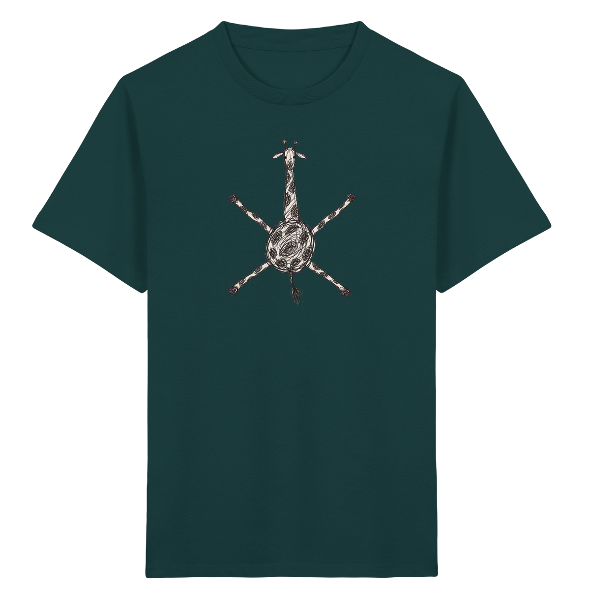Giraffe von oben gezeichnet - Kinder Bio T-Shirt