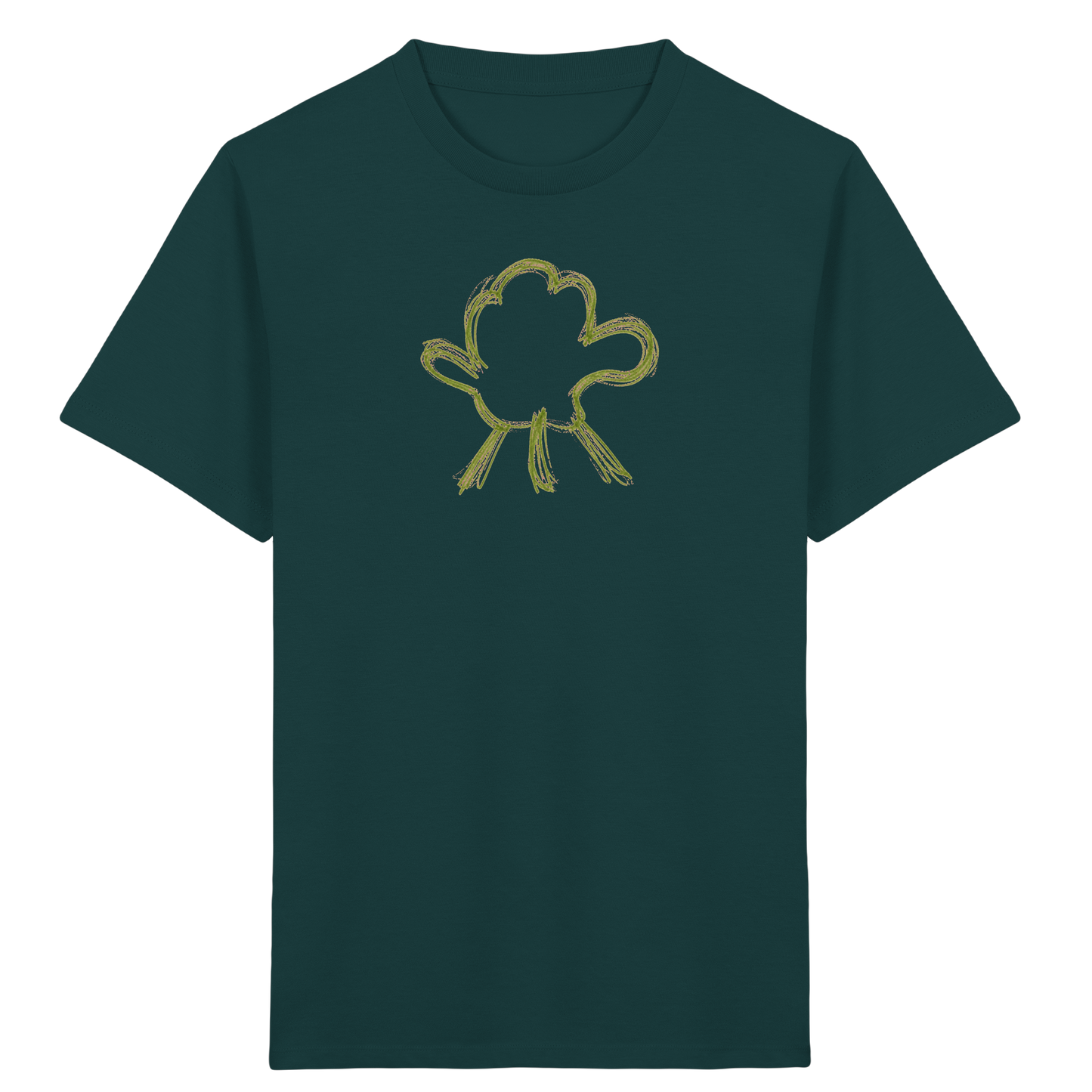 Olivgrüne Wolkenfigur Kinder Shirt - Kinder Bio T-Shirt