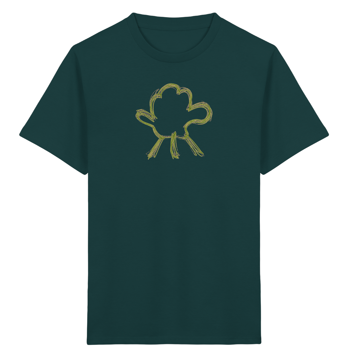 Olivgrüne Wolkenfigur Kinder Shirt - Kinder Bio T-Shirt