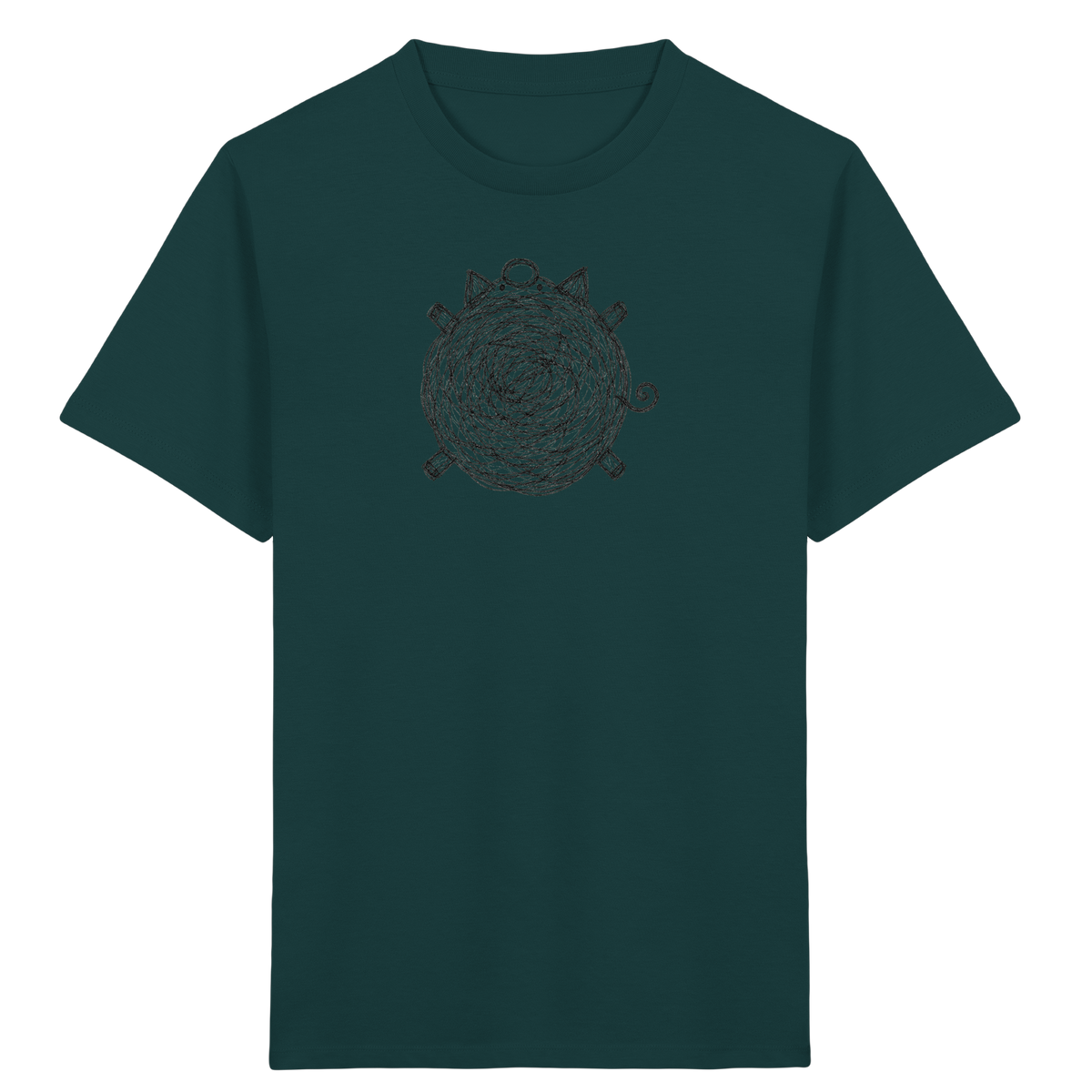 Schwein von oben Kritzelmotiv - Kinder Bio T-Shirt