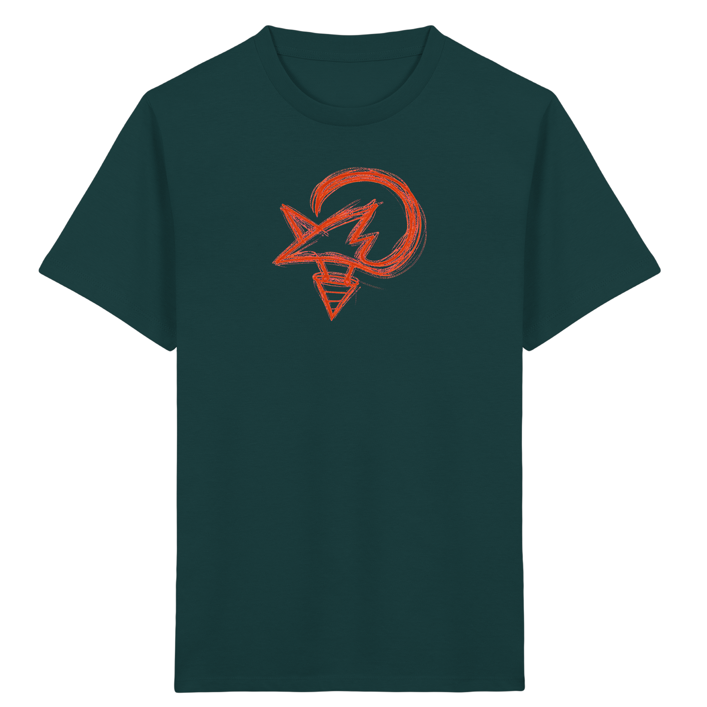 Orange Fuchsform mit Schultüte - Kinder Bio T-Shirt
