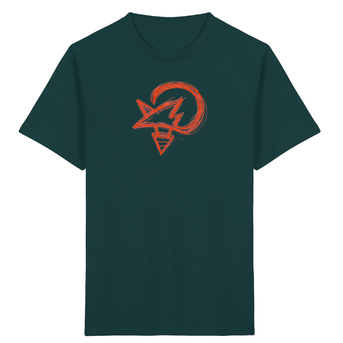 Orange Fuchsform mit Schultüte - Kinder Bio T-Shirt