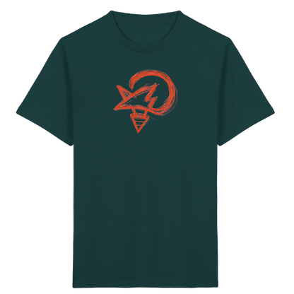Orange Fuchsform mit Schultüte - Kinder Bio T-Shirt