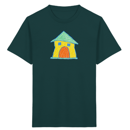 Gelbes Torhaus mit Mintdach - Kinder Bio T-Shirt