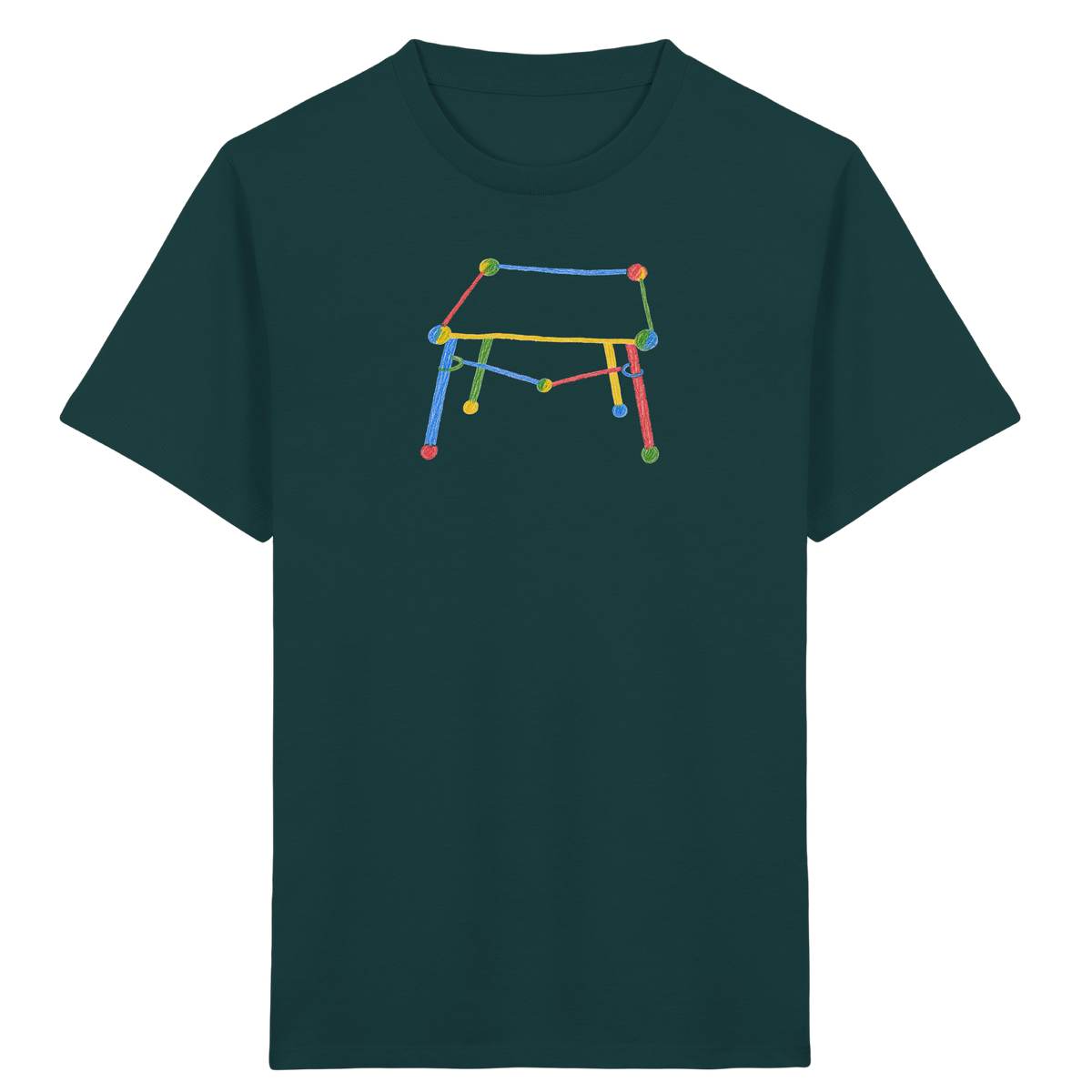 Bunter Kritzel Tisch - Kinder Bio T-Shirt