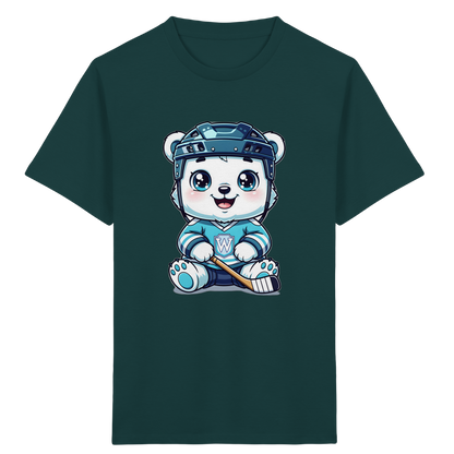 Eisbär mit Eishockeyausrüstung Kinder T-Shirt