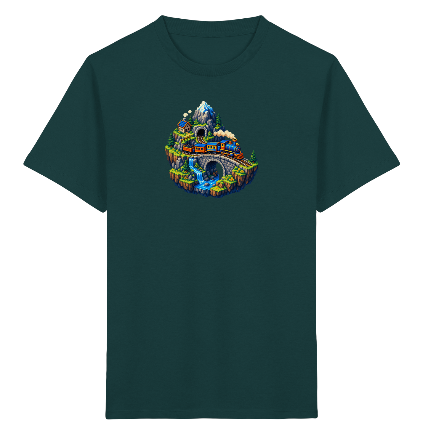Retro Pixel Zug Abenteuer Shirt - Kinder Bio T-Shirt