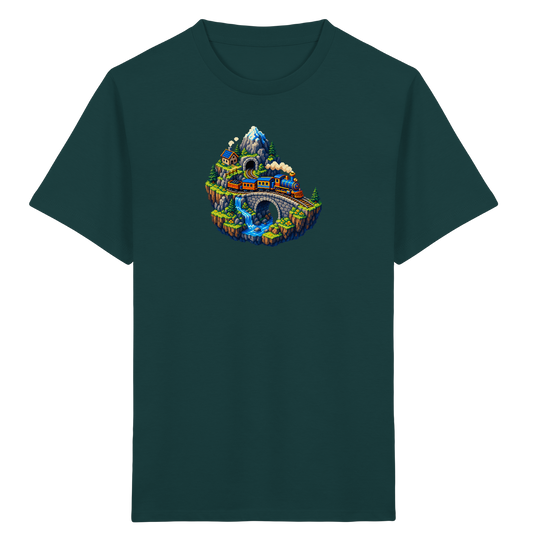 Retro Pixel Zug Abenteuer Shirt - Kinder Bio T-Shirt