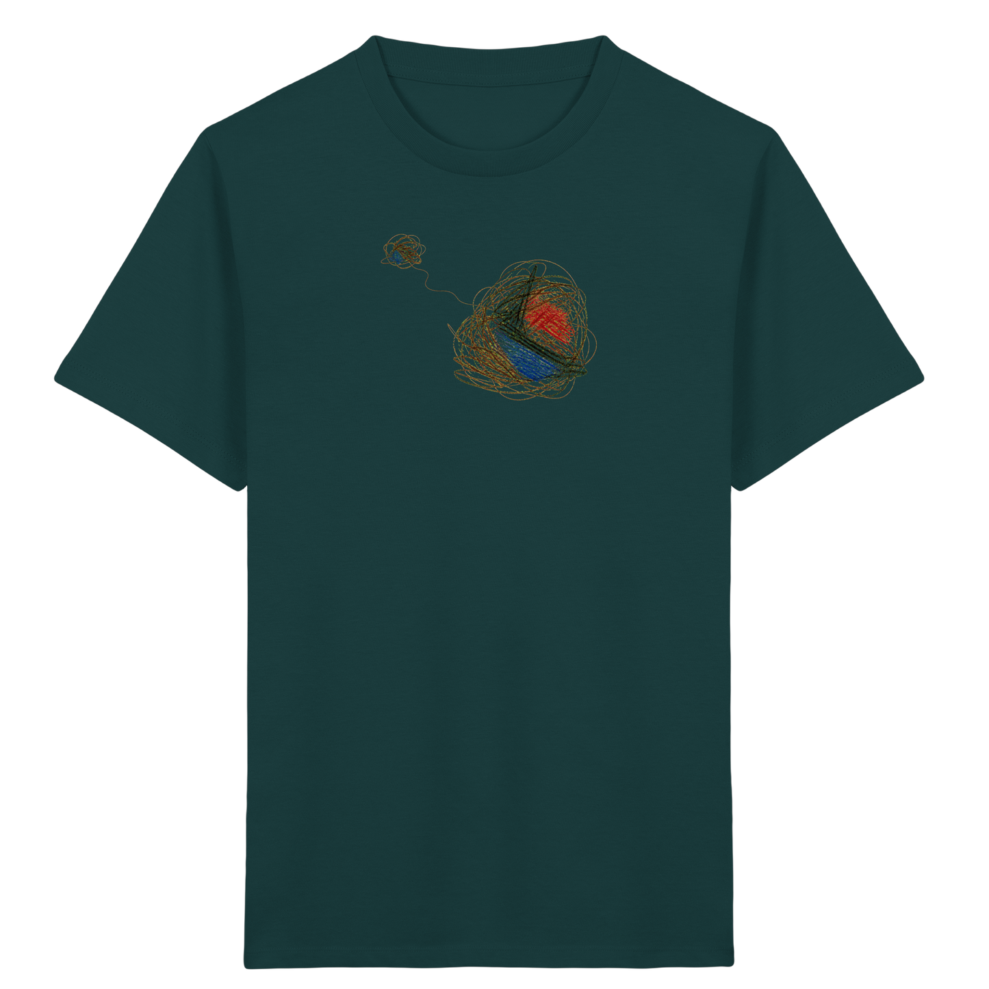 Abstraktes T-Shirt mit kunterbunten Knäueln - Kinder Bio T-Shirt