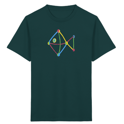 Farbpunkt Fisch Kinderzeichnung - Kinder Bio T-Shirt