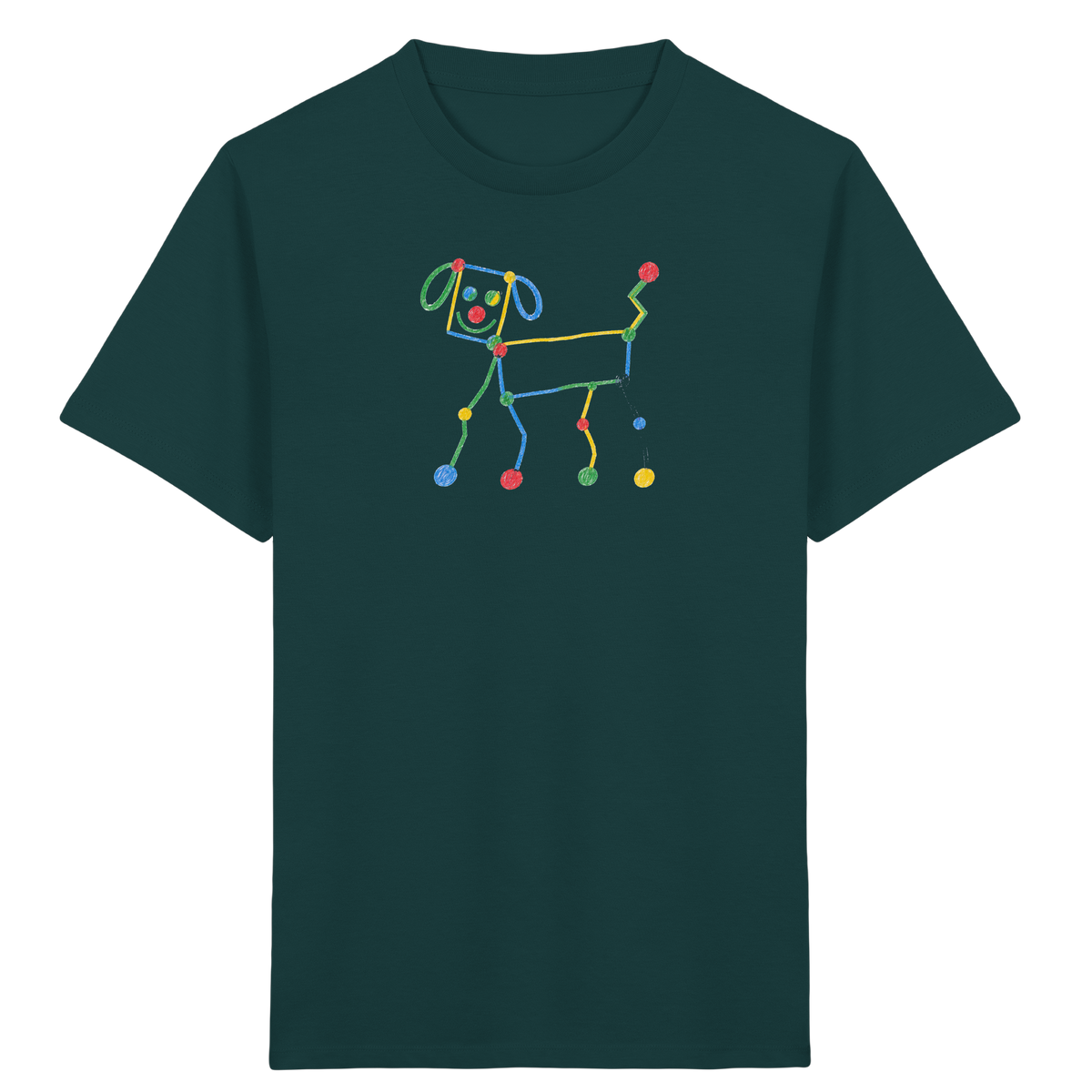 Bunter Farbpunkt Hund - Kinder Bio T-Shirt