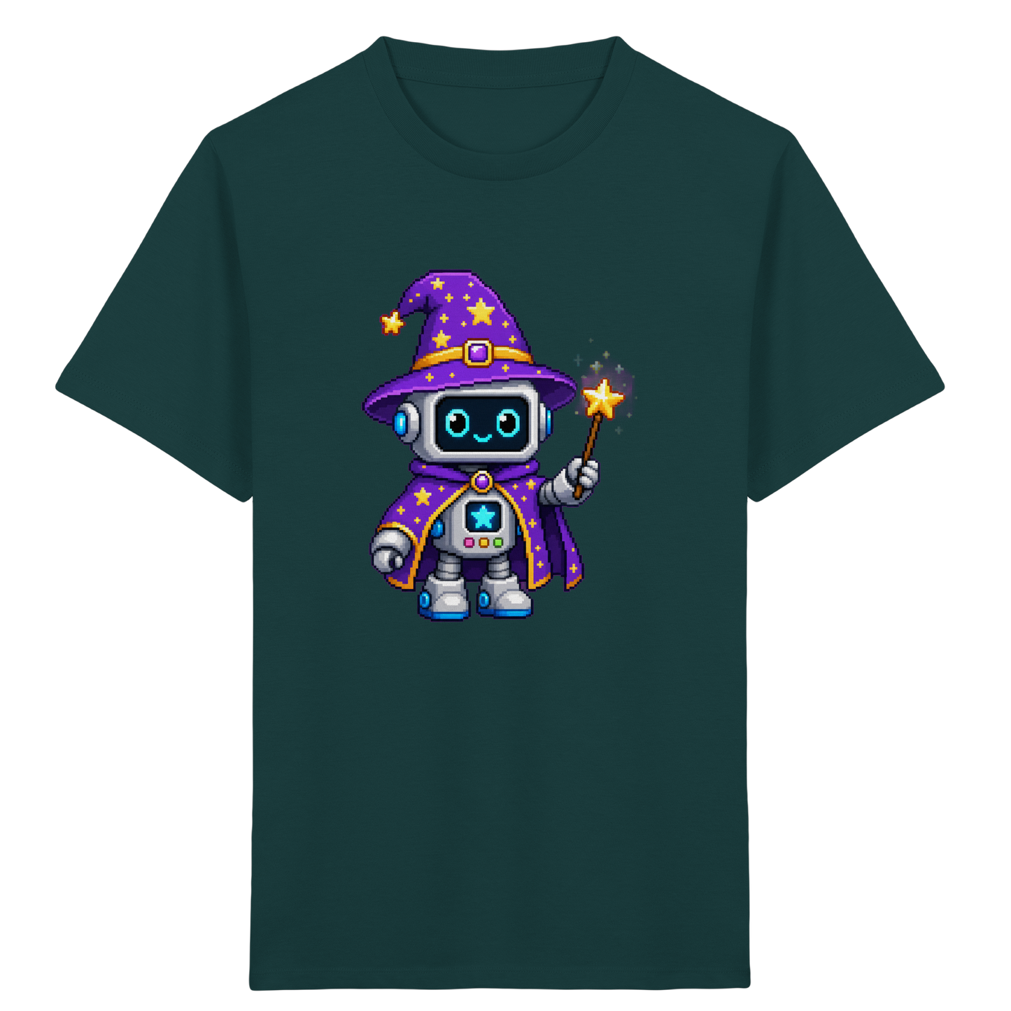 Pixel Roboter Zauberer T-Shirt: Magischer Spaß - Kinder T-Shirt