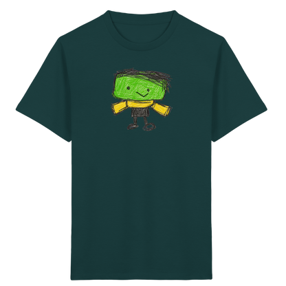 Kritzelkopf mit gelbem Schal - Kinder Bio T-Shirt