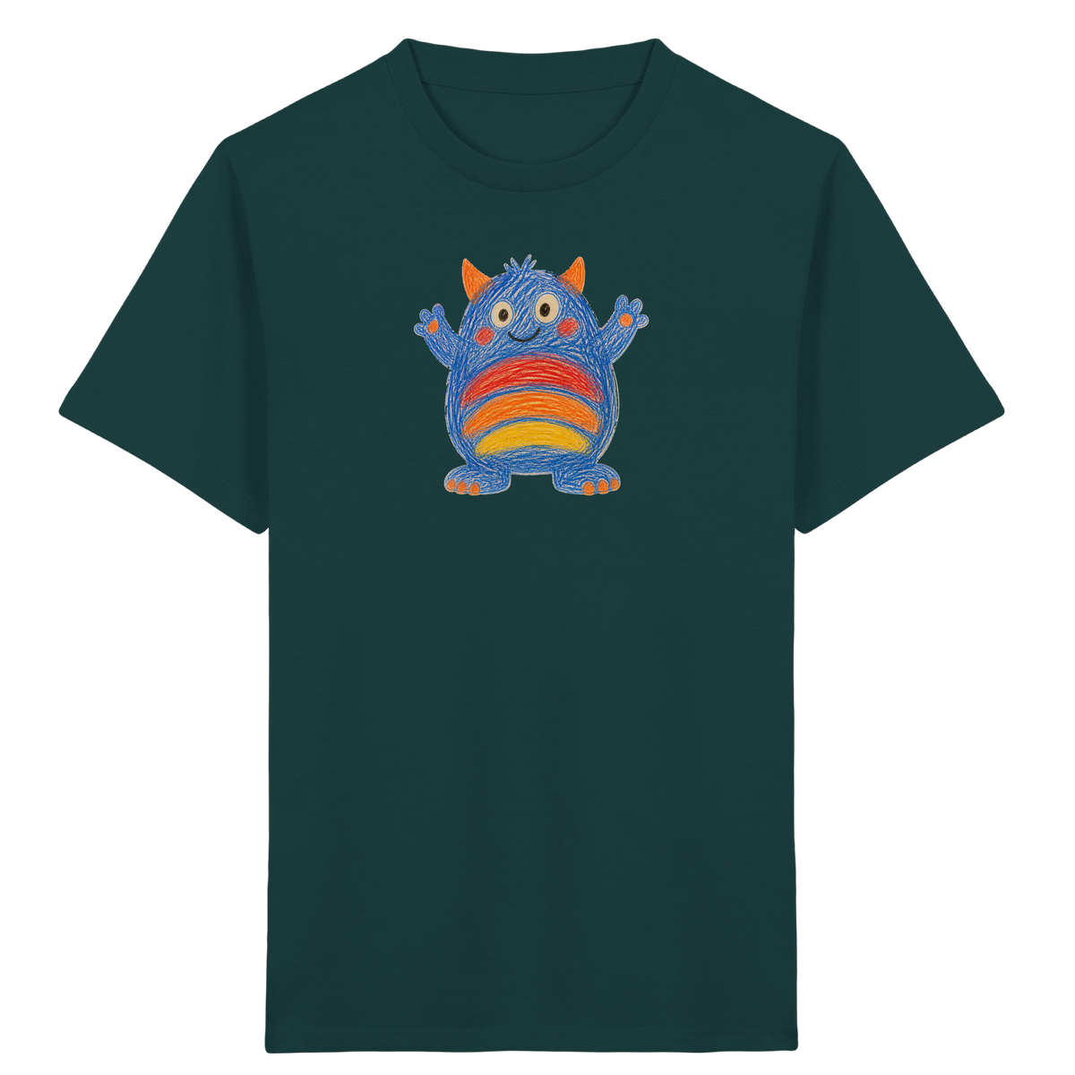 Regenbogenbauch Monster T-Shirt - Kinder Bio T-Shirt