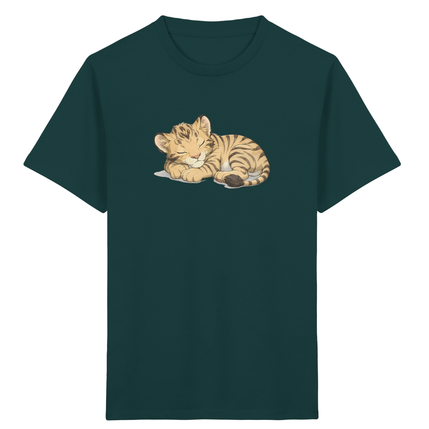 Schlafendes Tigerjunges: Kuscheliges Aquarell T-Shirt