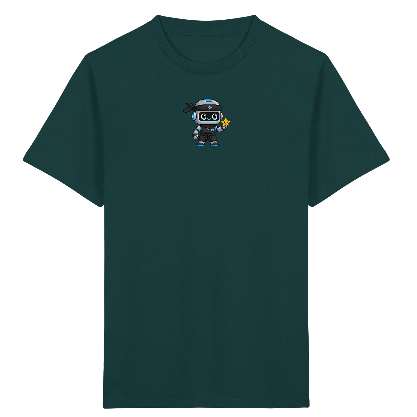 Roboter Ninja mit goldenem Stern - Kinder T-Shirt
