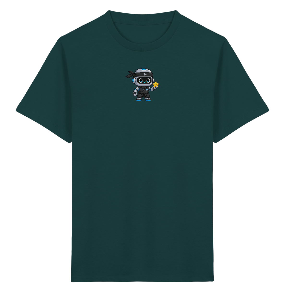 Roboter Ninja mit goldenem Stern - Kinder T-Shirt