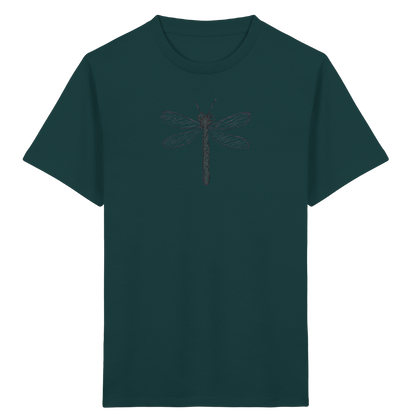 Libelle von oben gezeichnet - Kinder Bio T-Shirt