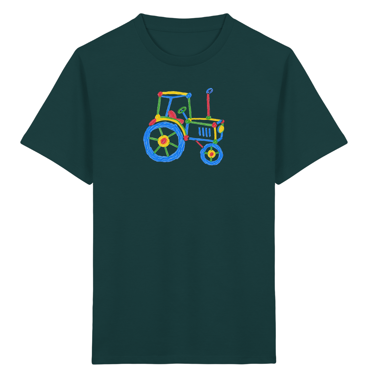 Bunter Kinder Traktor - Kinder Bio T-Shirt
