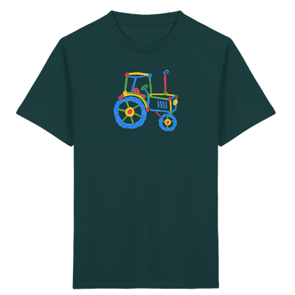 Bunter Kinder Traktor - Kinder Bio T-Shirt