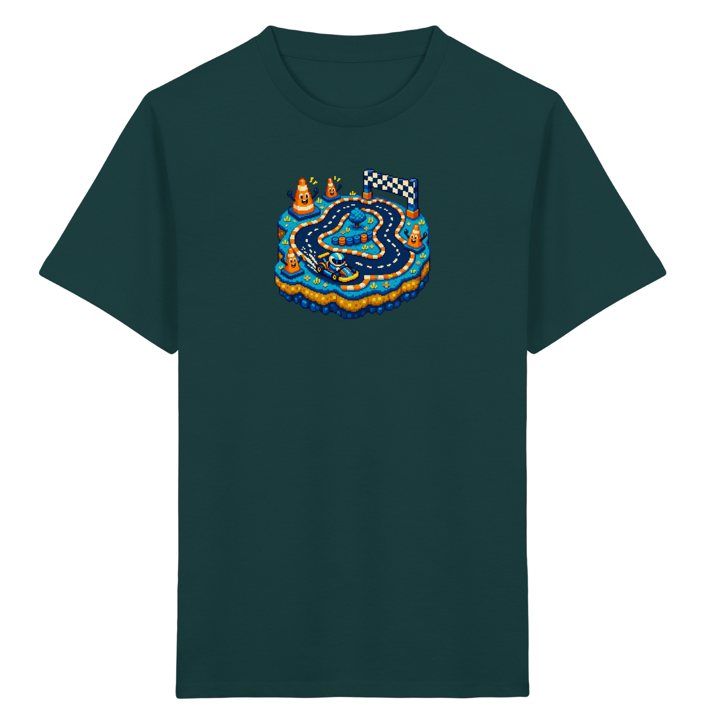 Cooles Pixel Go-Kart Rennshirt - Kinder Bio T-Shirt