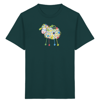 Buntes Farbpunkt-Schaf Shirt - Kinder Bio T-Shirt