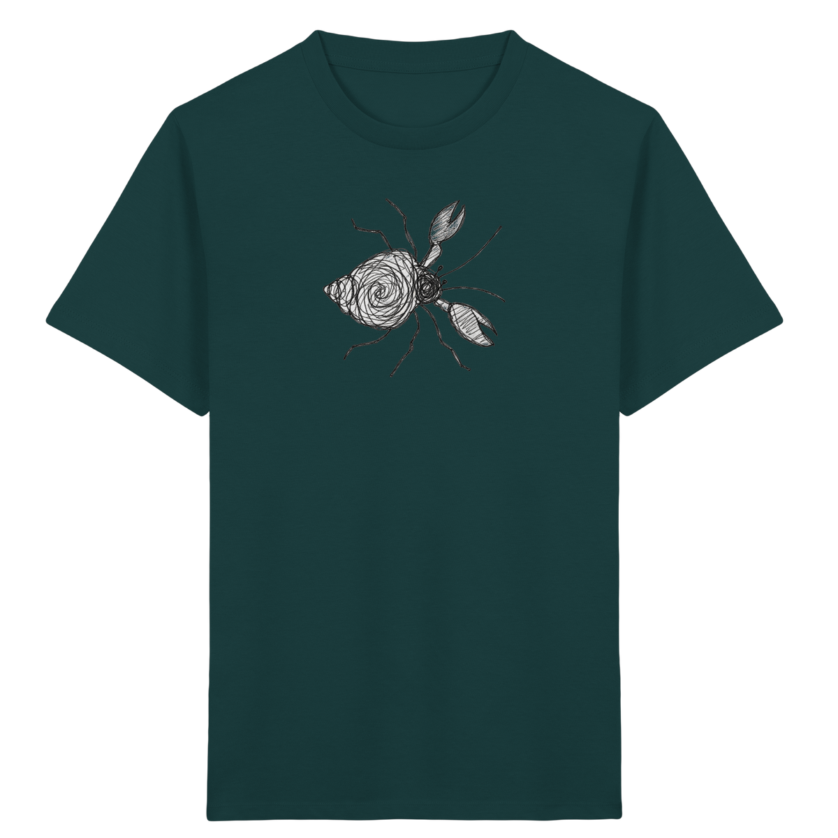 Einsiedlerkrebs von oben gezeichnet - Kinder Bio T-Shirt