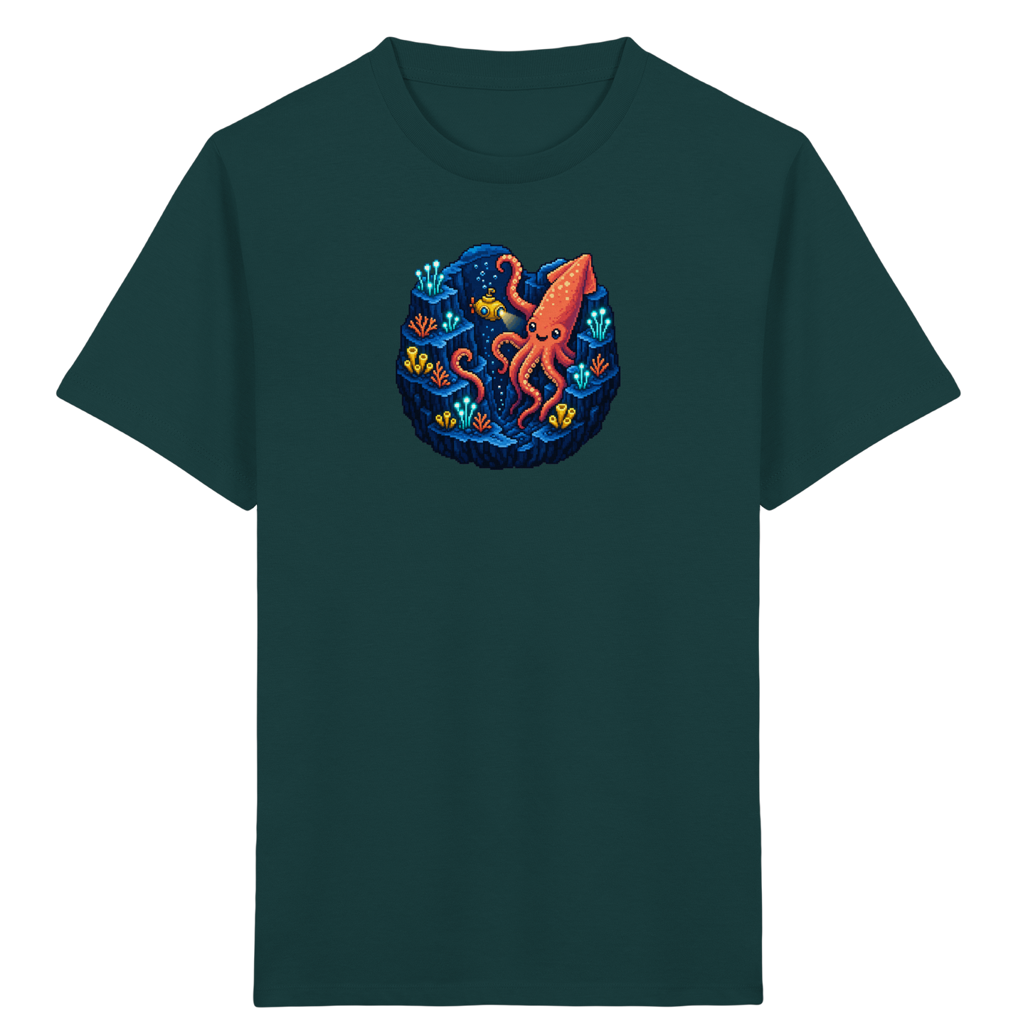 Abenteuer Tintenfisch im Retro Look - Kinder Bio T-Shirt