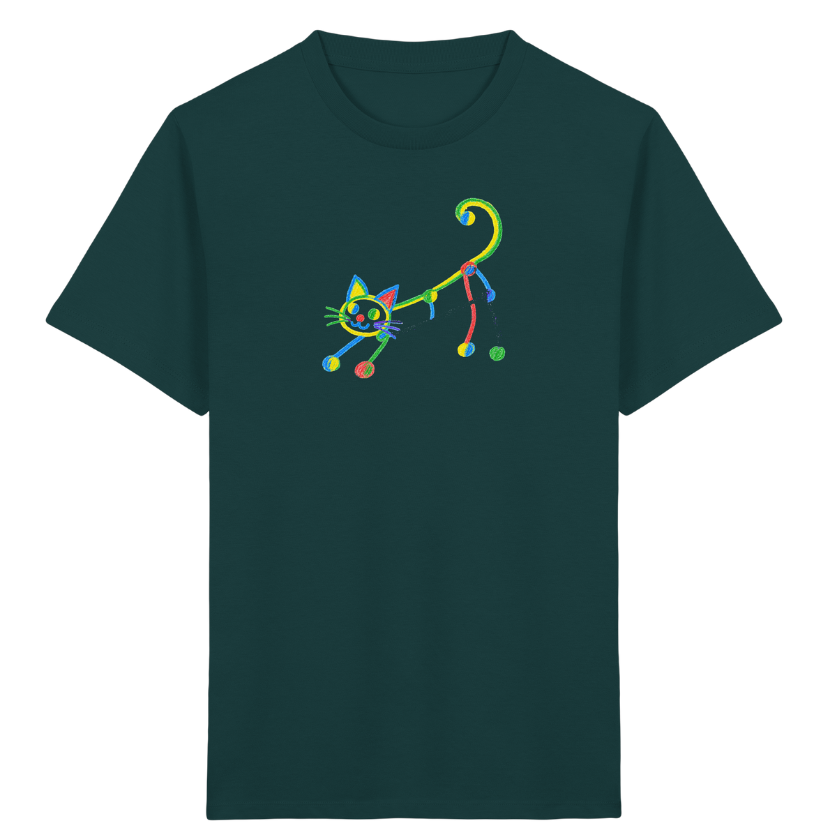 Farbpunkt Katze Kinderzeichnung - Kinder Bio T-Shirt