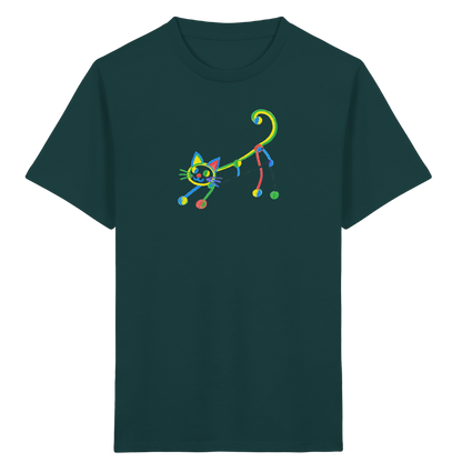Farbpunkt Katze Kinderzeichnung - Kinder Bio T-Shirt