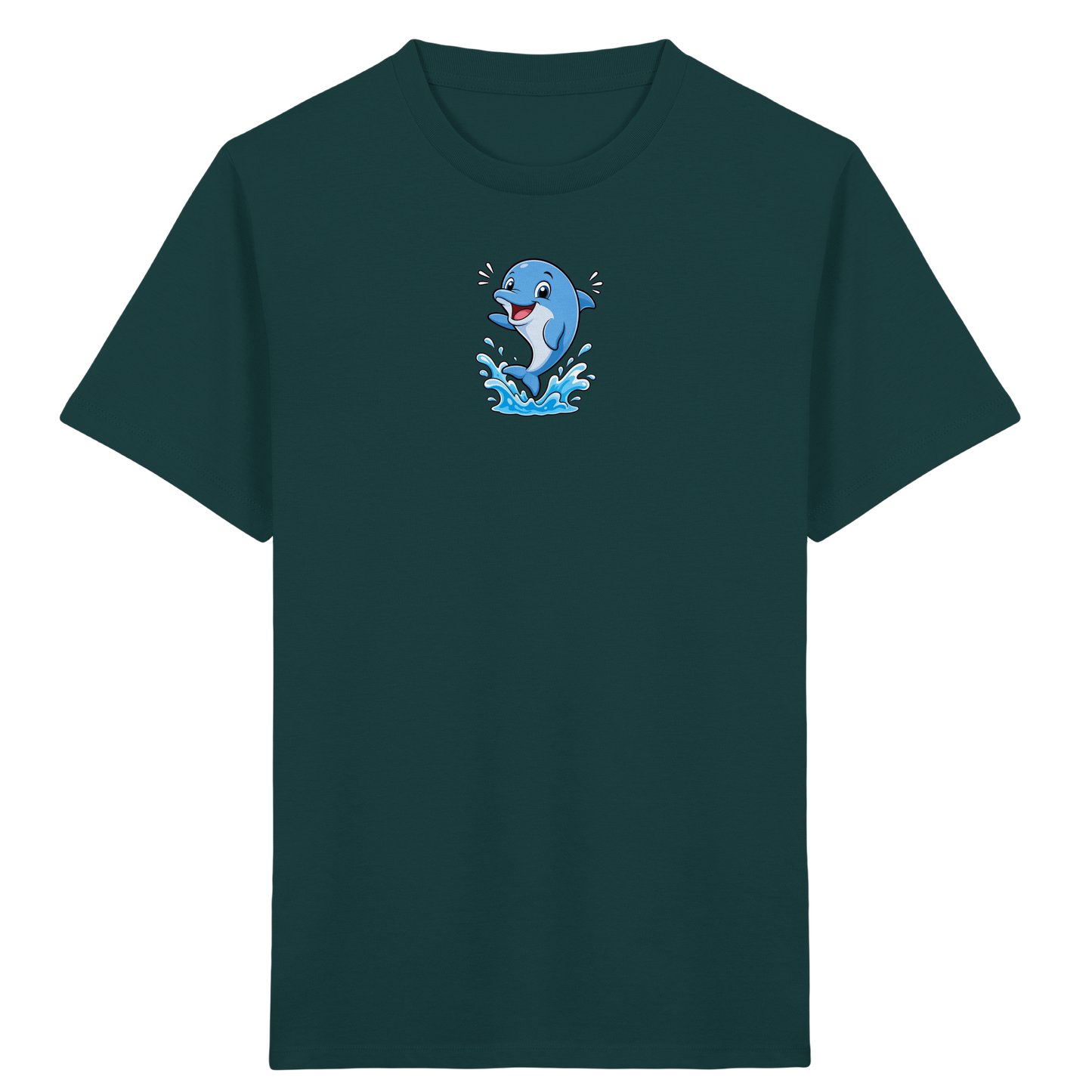 Fröhlicher Delphin: Springendes T-Shirt für Kinder - Kinder Bio T-Shirt
