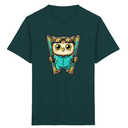 Niedliche Eule auf Skiern T-Shirt - Kinder Bio T-Shirt