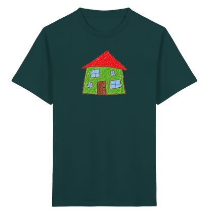 Grünes Haus mit vier Fenstern - Kinder Bio T-Shirt