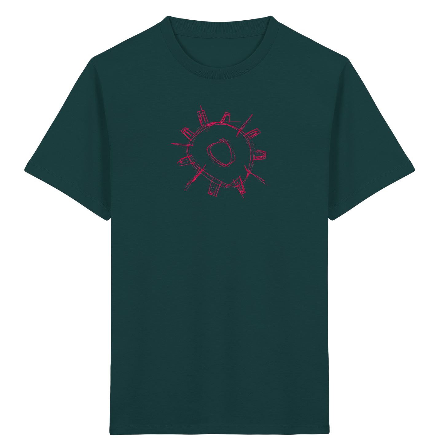 Karminrotes Zackenrad Kinder T-Shirt - Kinder Bio T-Shirt