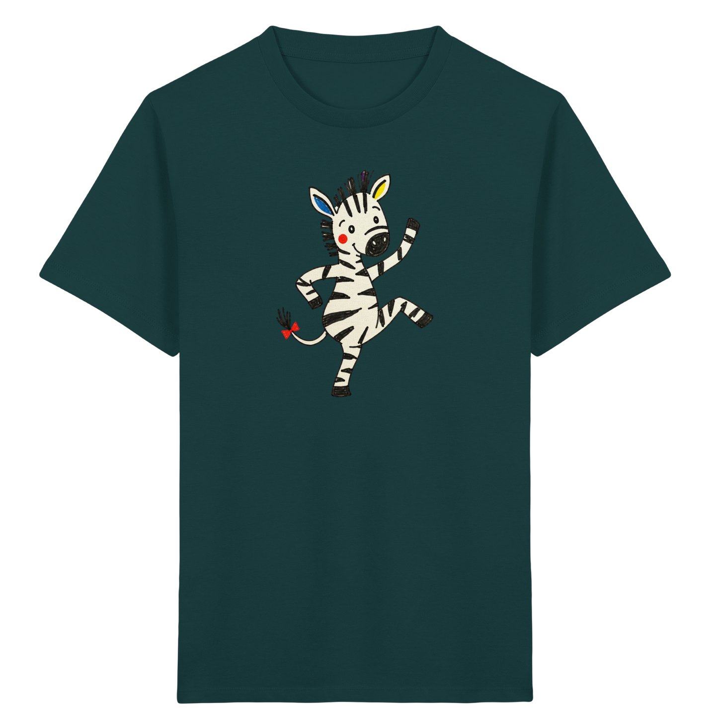 Fröhliches tanzendes Zebra Kinder T-Shirt - Kinder Bio T-Shirt