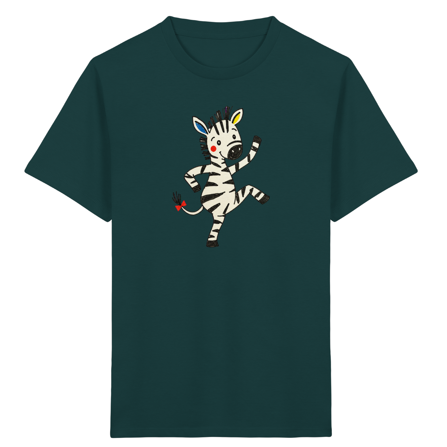Fröhliches tanzendes Zebra Kinder T-Shirt - Kinder Bio T-Shirt