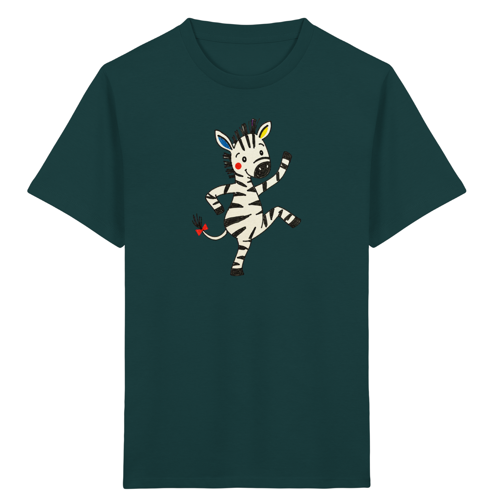 Fröhliches tanzendes Zebra Kinder T-Shirt - Kinder Bio T-Shirt
