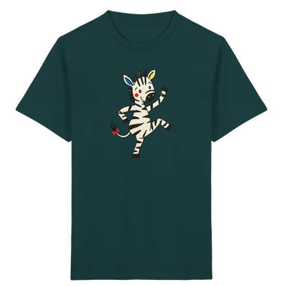 Fröhliches tanzendes Zebra Kinder T-Shirt - Kinder Bio T-Shirt
