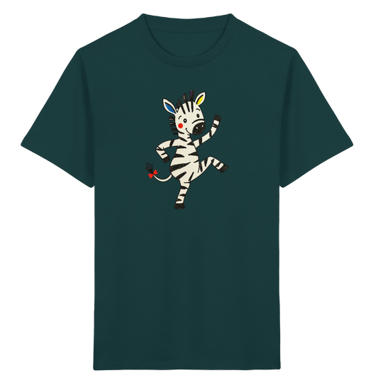 Fröhliches tanzendes Zebra Kinder T-Shirt - Kinder Bio T-Shirt