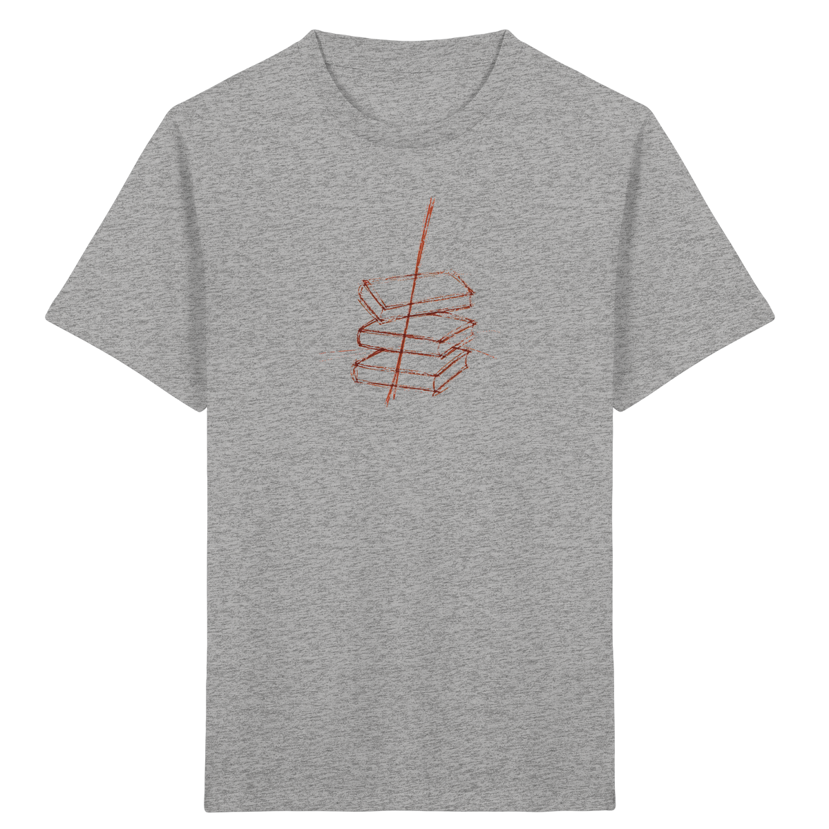 Schiefe Bücherburg mit Bleistift - Kinder Bio T-Shirt