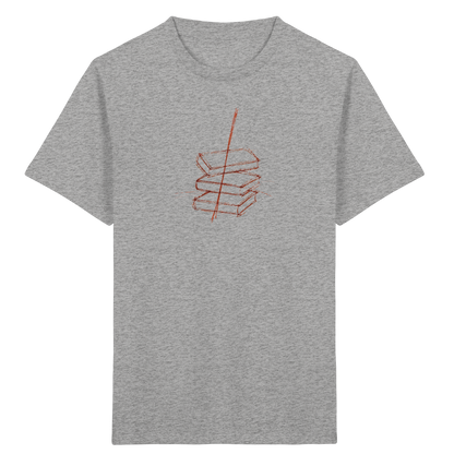 Schiefe Bücherburg mit Bleistift - Kinder Bio T-Shirt