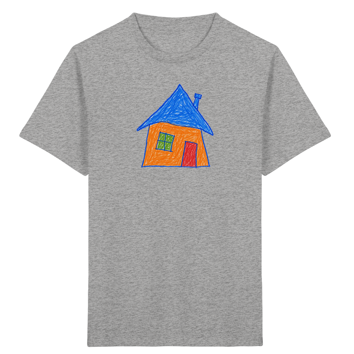 Oranges Haus mit Schornstein - Kinder Bio T-Shirt