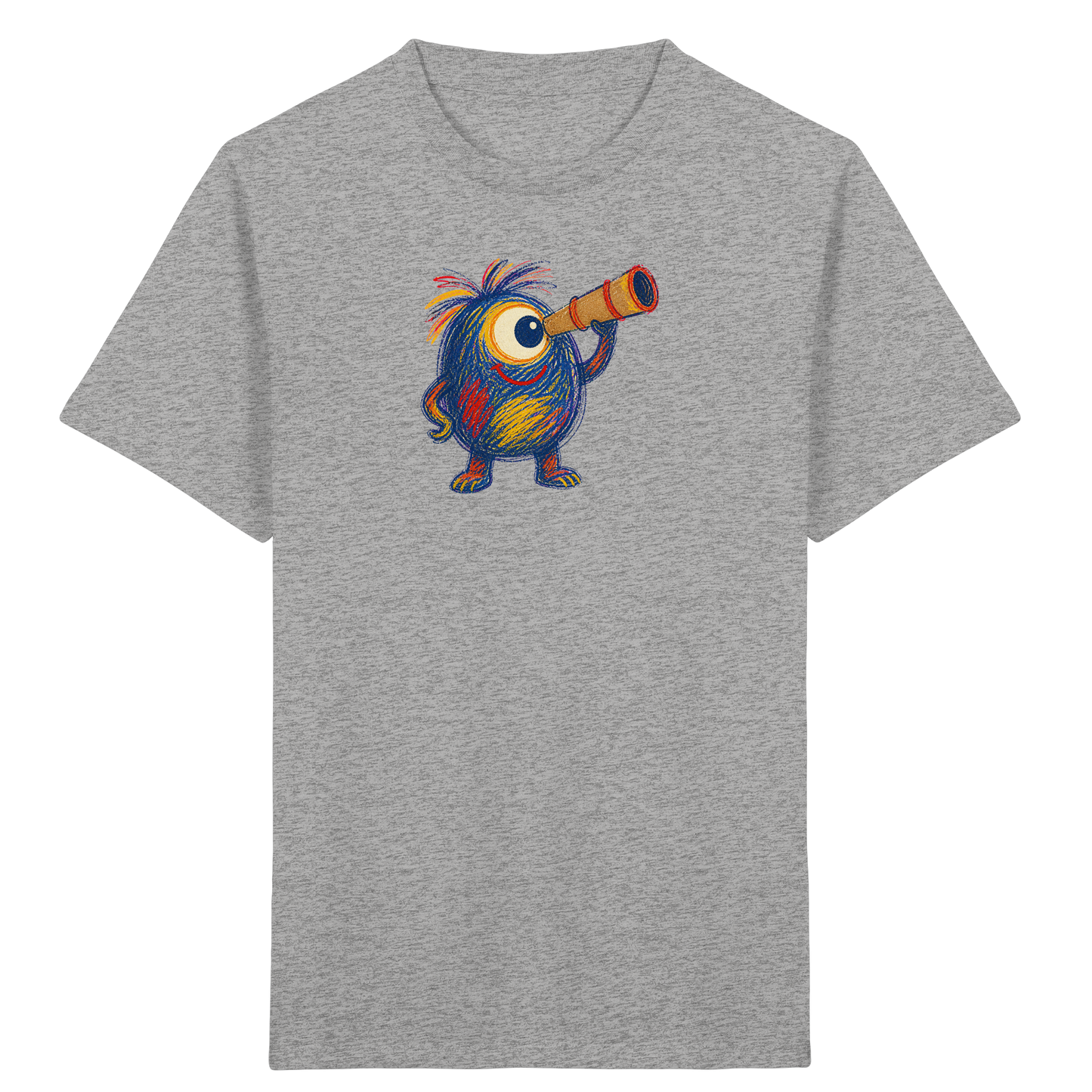 Mondgucker Monster mit Teleskop - Kinder Bio T-Shirt