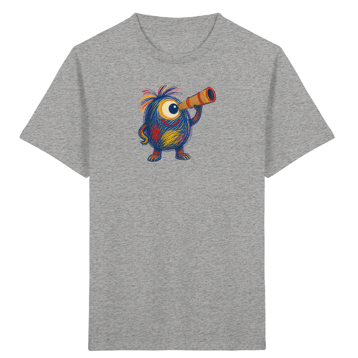 Mondgucker Monster mit Teleskop - Kinder Bio T-Shirt