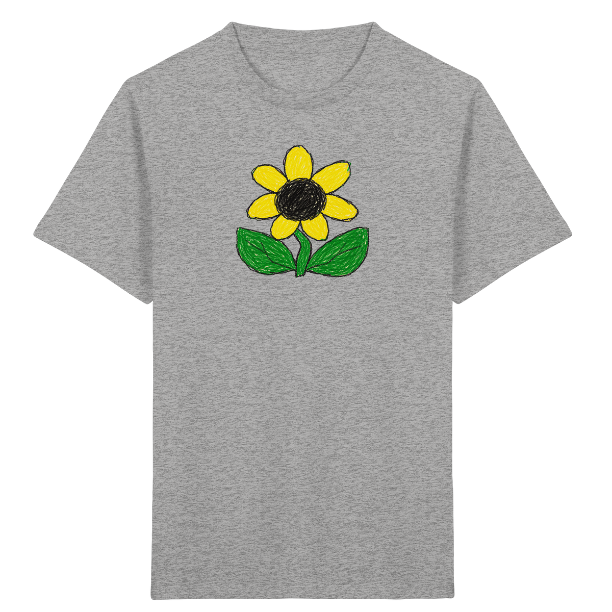 Kritzel Sonnenblume Kinder Shirt - Kinder Bio T-Shirt