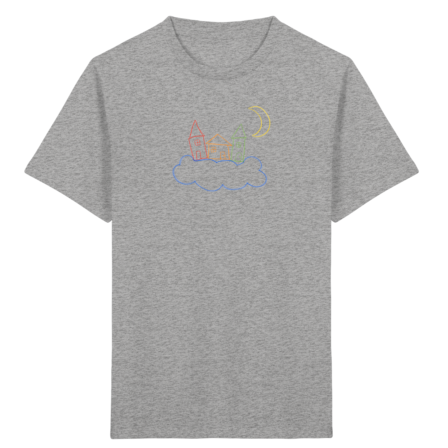 Verspieltes Kinder T-Shirt schwebende Häuser - Kinder Bio T-Shirt
