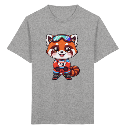 Roter Panda auf Skiern – Kinder Bio-T-Shirt
