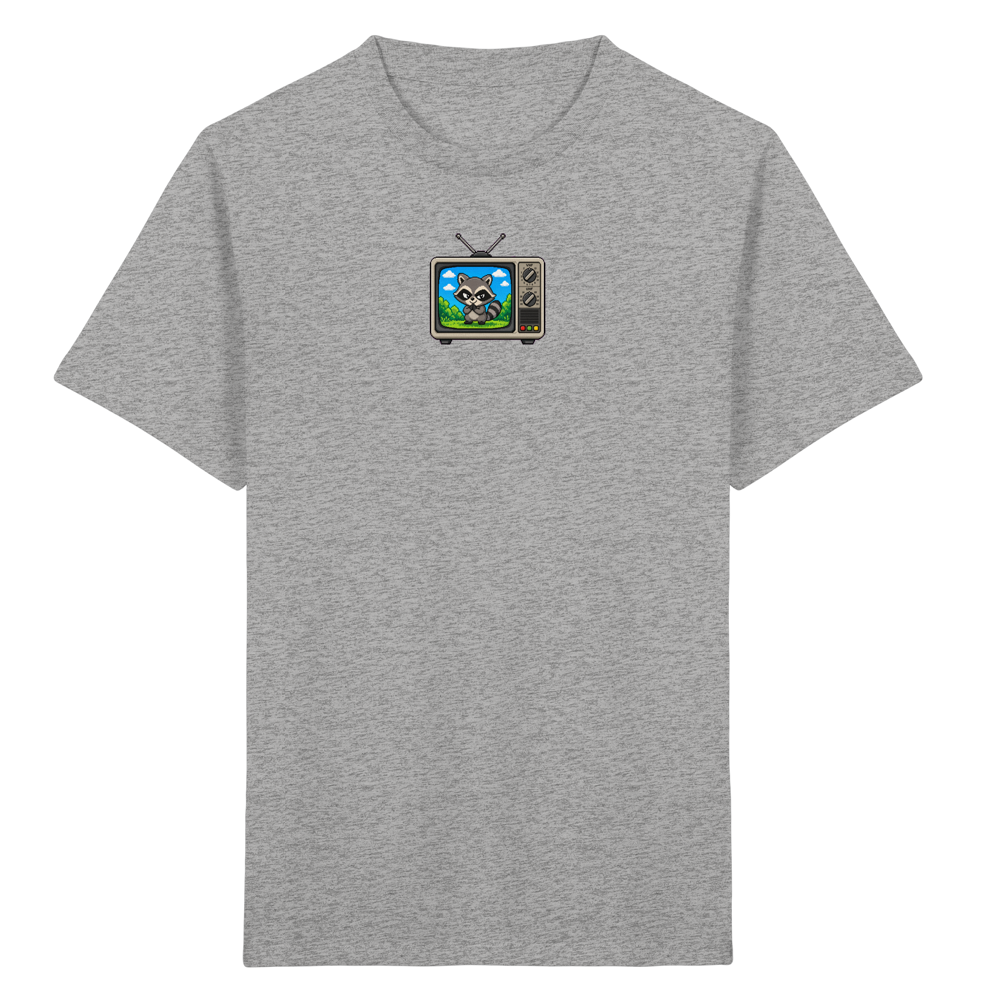 Kinder T-Shirt – Pixel-Waschbär im Retro-Fernseher